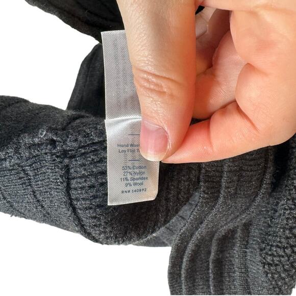 Marine Layer Georgia Hoodie Sweater Charcoal Heather Gray XL Wool Blend - Picture 5 of 8